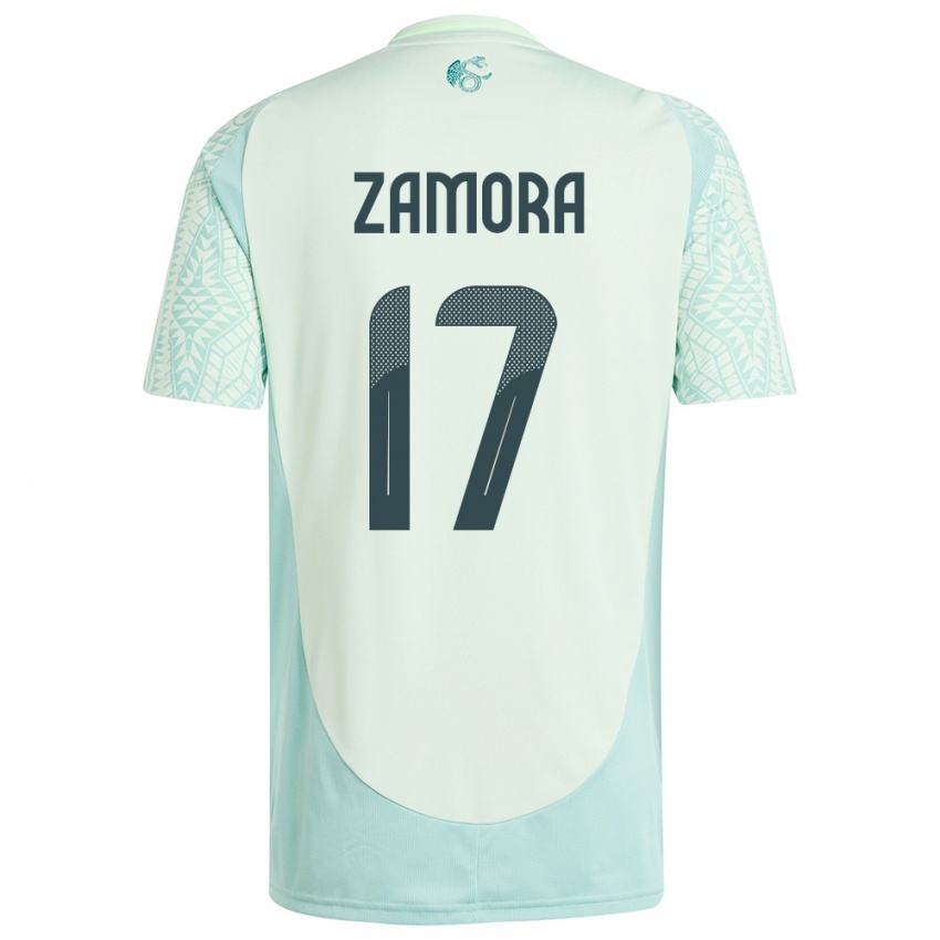 Hombre Camiseta México Saul Zamora #17 Lino Verde 2ª Equipación 24-26 La Camisa Chile