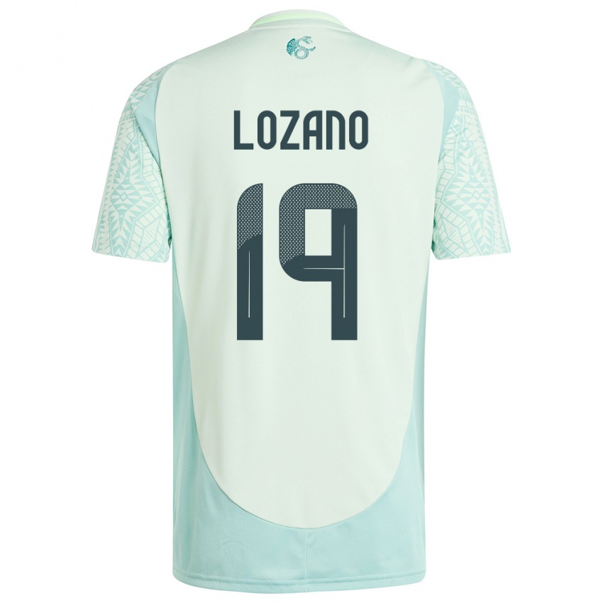 Hombre Camiseta México Esteban Lozano #19 Lino Verde 2ª Equipación 24-26 La Camisa Chile