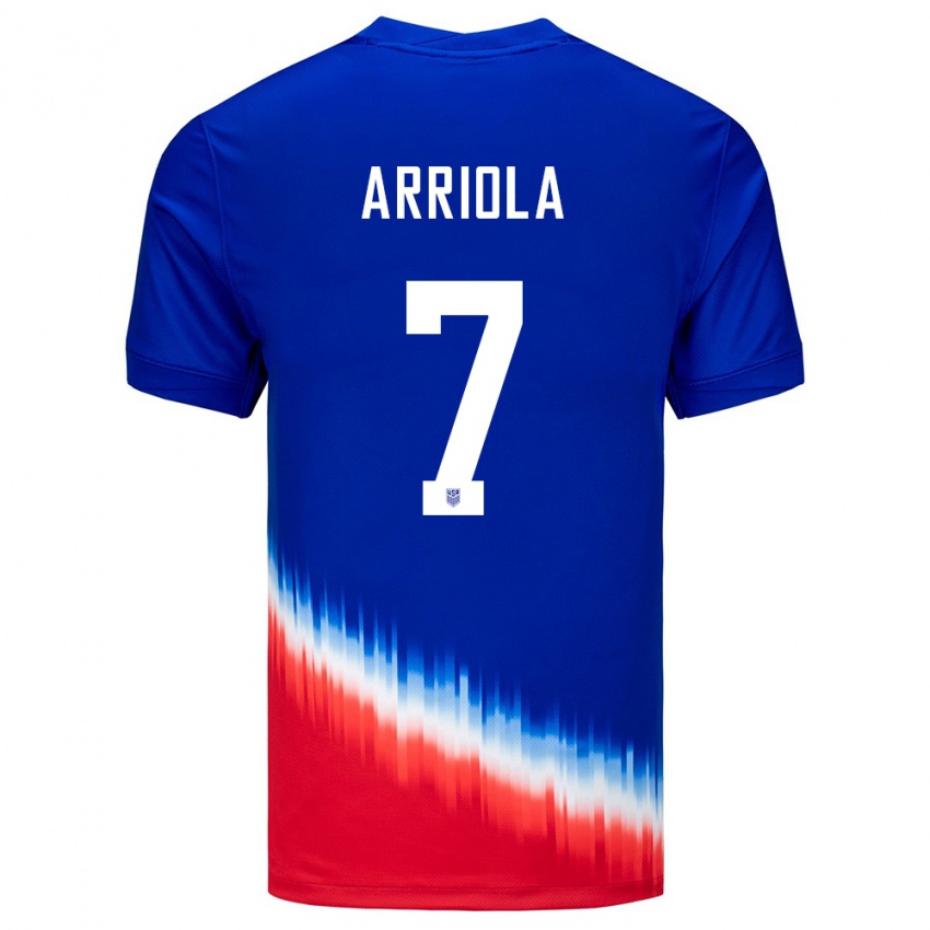 Hombre Camiseta Estados Unidos Paul Arriola #7 Azul 2ª Equipación 24-26 La Camisa Chile