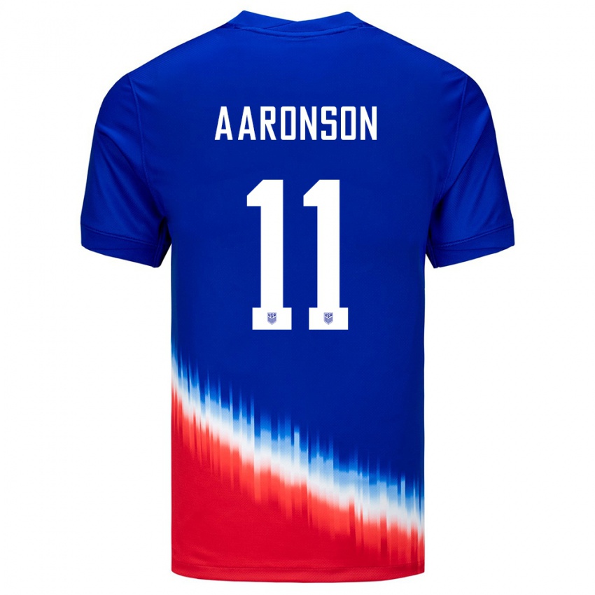 Hombre Camiseta Estados Unidos Brenden Aaronson #11 Azul 2ª Equipación 24-26 La Camisa Chile