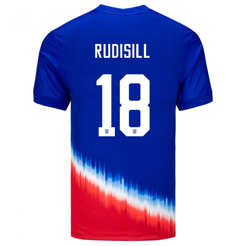 Hombre Camiseta Estados Unidos Paulo Rudisill #18 Azul 2ª Equipación 24-26 La Camisa Chile