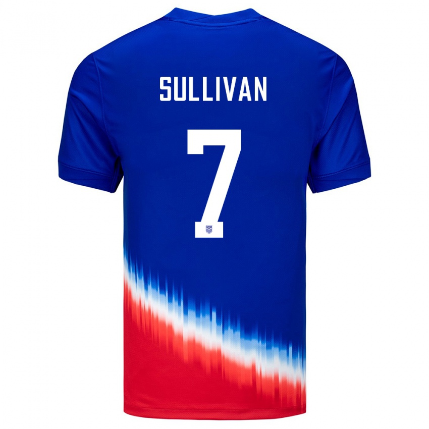 Hombre Camiseta Estados Unidos Quinn Sullivan #7 Azul 2ª Equipación 24-26 La Camisa Chile