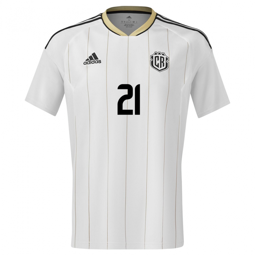 Hombre Camiseta Costa Rica Alvaro Zamora #21 Blanco 2ª Equipación 24-26 La Camisa Chile