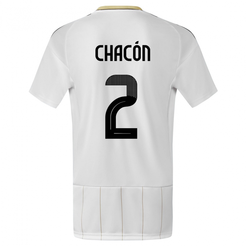 Hombre Camiseta Costa Rica Daniel Chacon #2 Blanco 2ª Equipación 24-26 La Camisa Chile