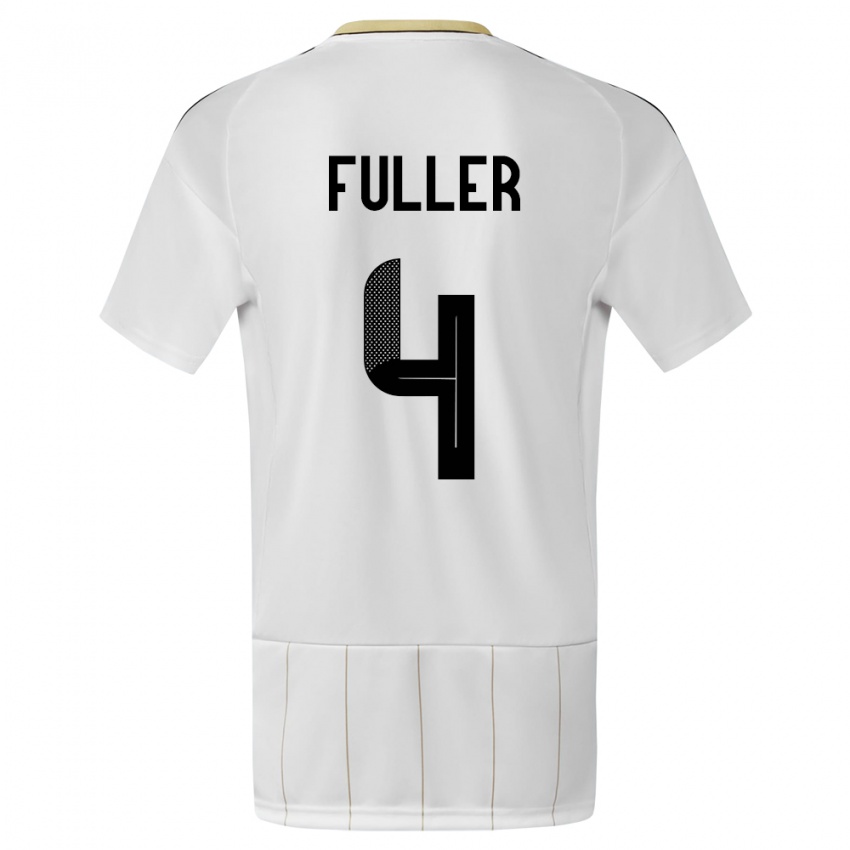 Hombre Camiseta Costa Rica Keysher Fuller #4 Blanco 2ª Equipación 24-26 La Camisa Chile