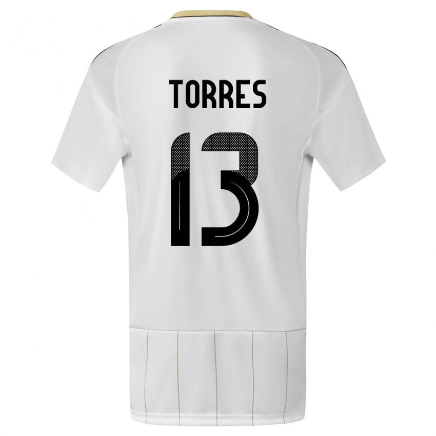 Hombre Camiseta Costa Rica Gerson Torres #13 Blanco 2ª Equipación 24-26 La Camisa Chile