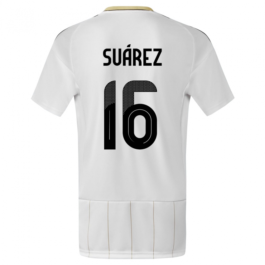 Hombre Camiseta Costa Rica Aaron Suarez #16 Blanco 2ª Equipación 24-26 La Camisa Chile