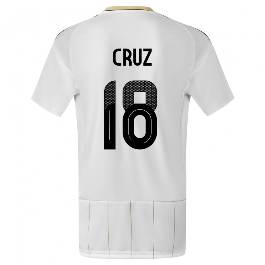 Hombre Camiseta Costa Rica Aaron Cruz #18 Blanco 2ª Equipación 24-26 La Camisa Chile