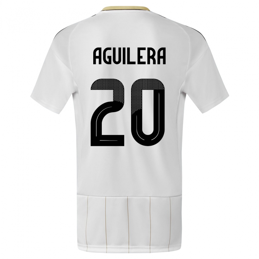 Hombre Camiseta Costa Rica Brandon Aguilera #20 Blanco 2ª Equipación 24-26 La Camisa Chile