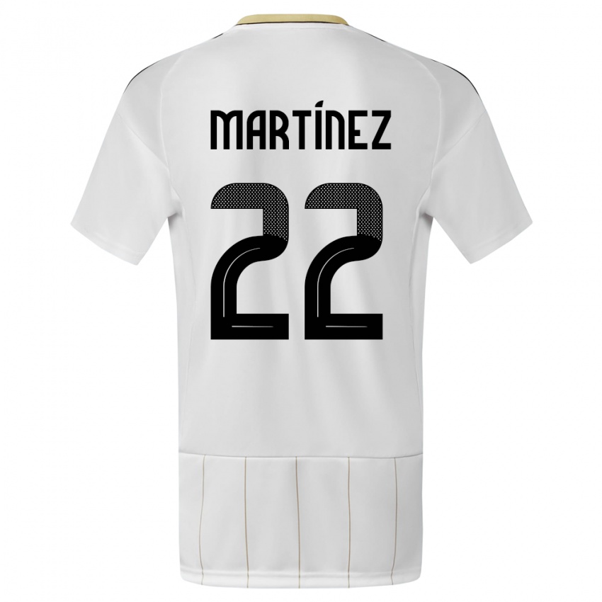 Hombre Camiseta Costa Rica Carlos Martinez #22 Blanco 2ª Equipación 24-26 La Camisa Chile