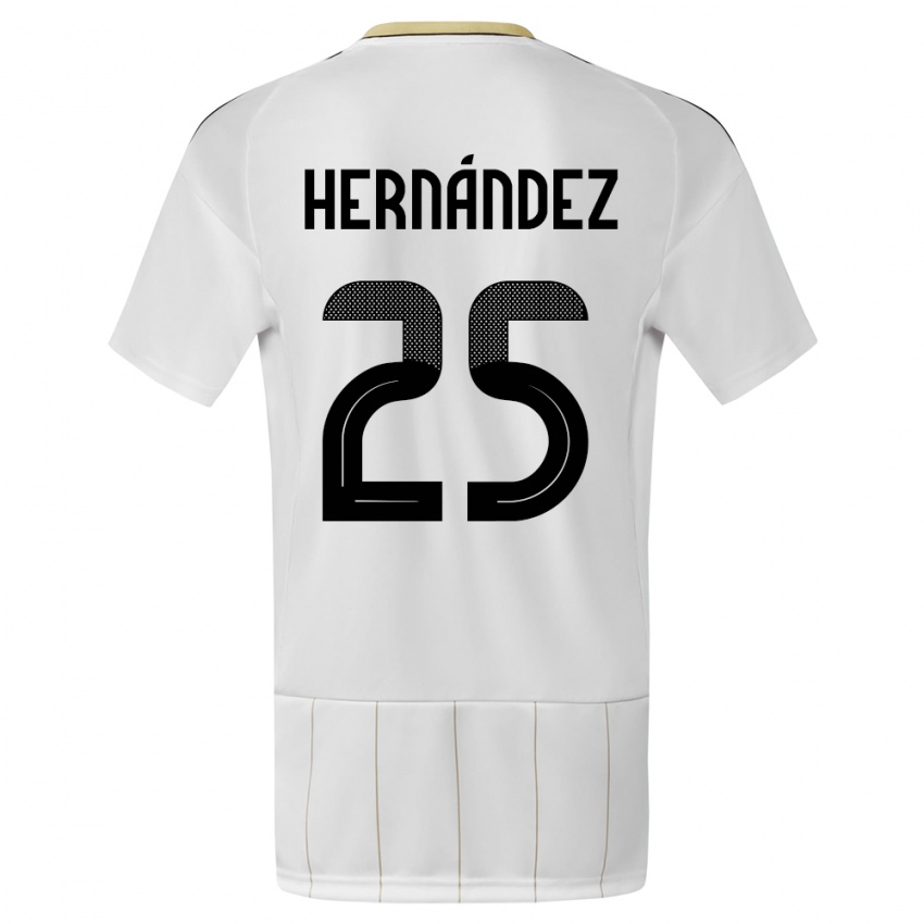 Hombre Camiseta Costa Rica Anthony Hernandez #25 Blanco 2ª Equipación 24-26 La Camisa Chile