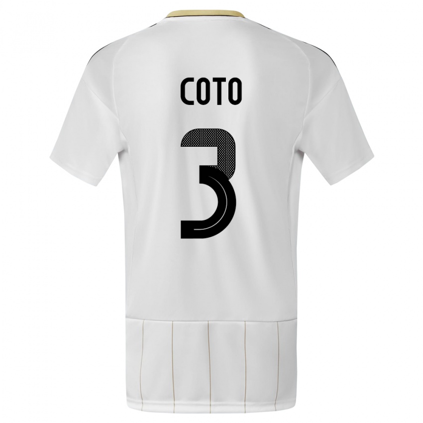 Hombre Camiseta Costa Rica Maria Coto #3 Blanco 2ª Equipación 24-26 La Camisa Chile