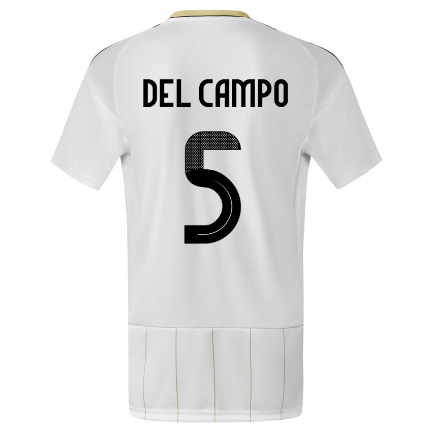 Hombre Camiseta Costa Rica Valeria Del Campo #5 Blanco 2ª Equipación 24-26 La Camisa Chile