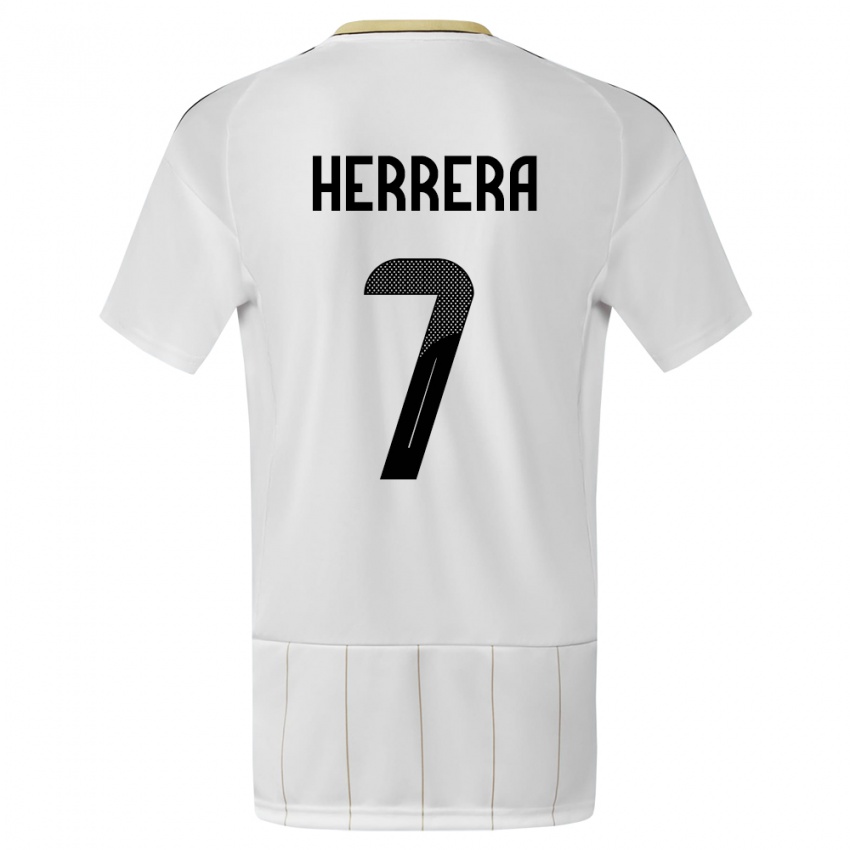 Hombre Camiseta Costa Rica Melissa Herrera #7 Blanco 2ª Equipación 24-26 La Camisa Chile