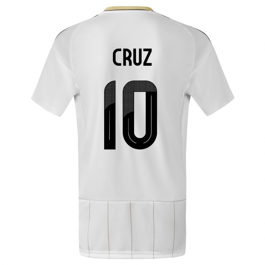 Hombre Camiseta Costa Rica Shirley Cruz #10 Blanco 2ª Equipación 24-26 La Camisa Chile