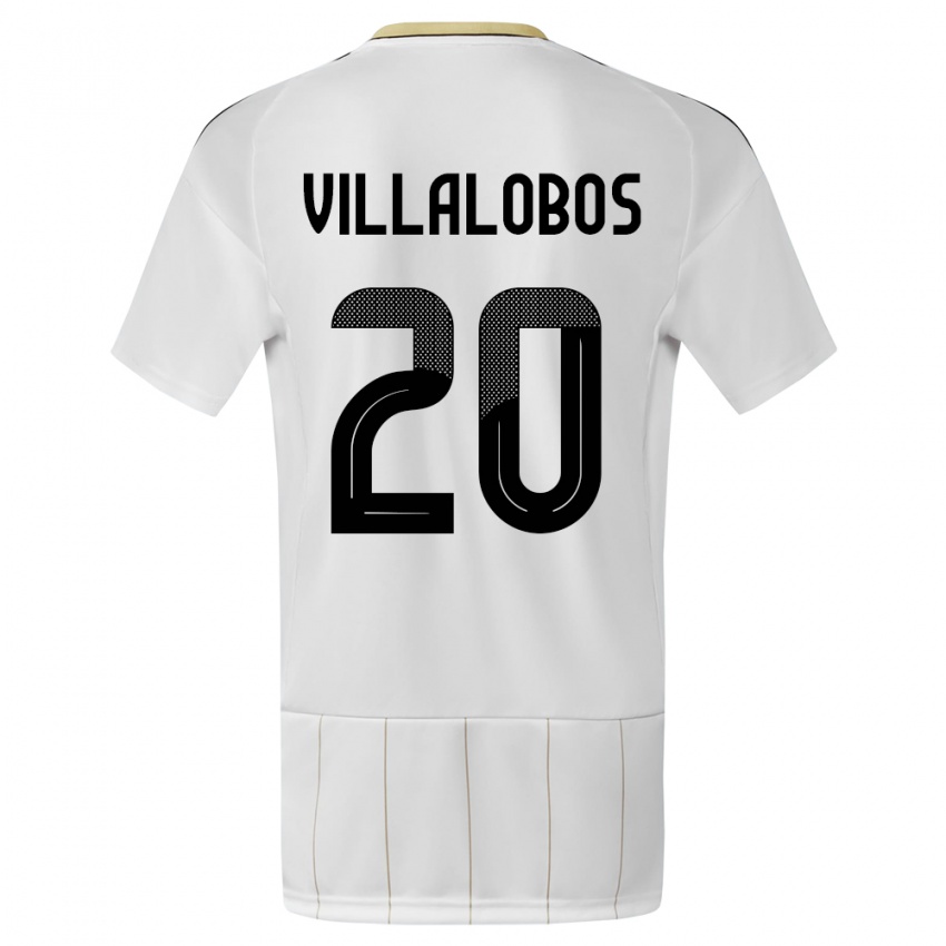 Hombre Camiseta Costa Rica Fabiola Villalobos #20 Blanco 2ª Equipación 24-26 La Camisa Chile