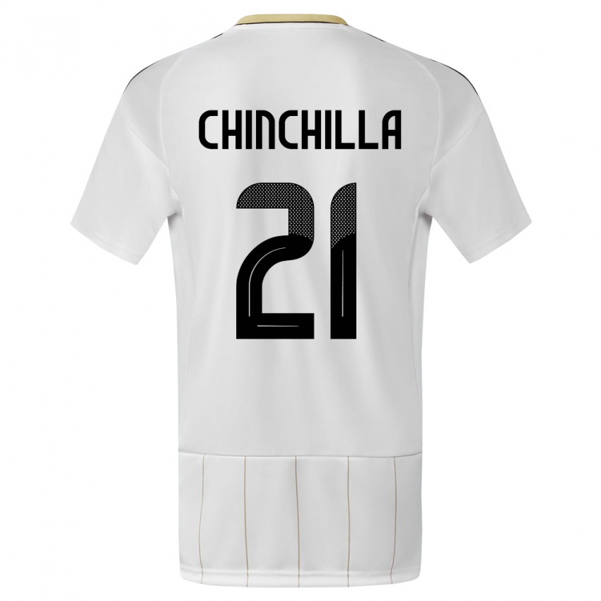 Hombre Camiseta Costa Rica Viviana Chinchilla #21 Blanco 2ª Equipación 24-26 La Camisa Chile