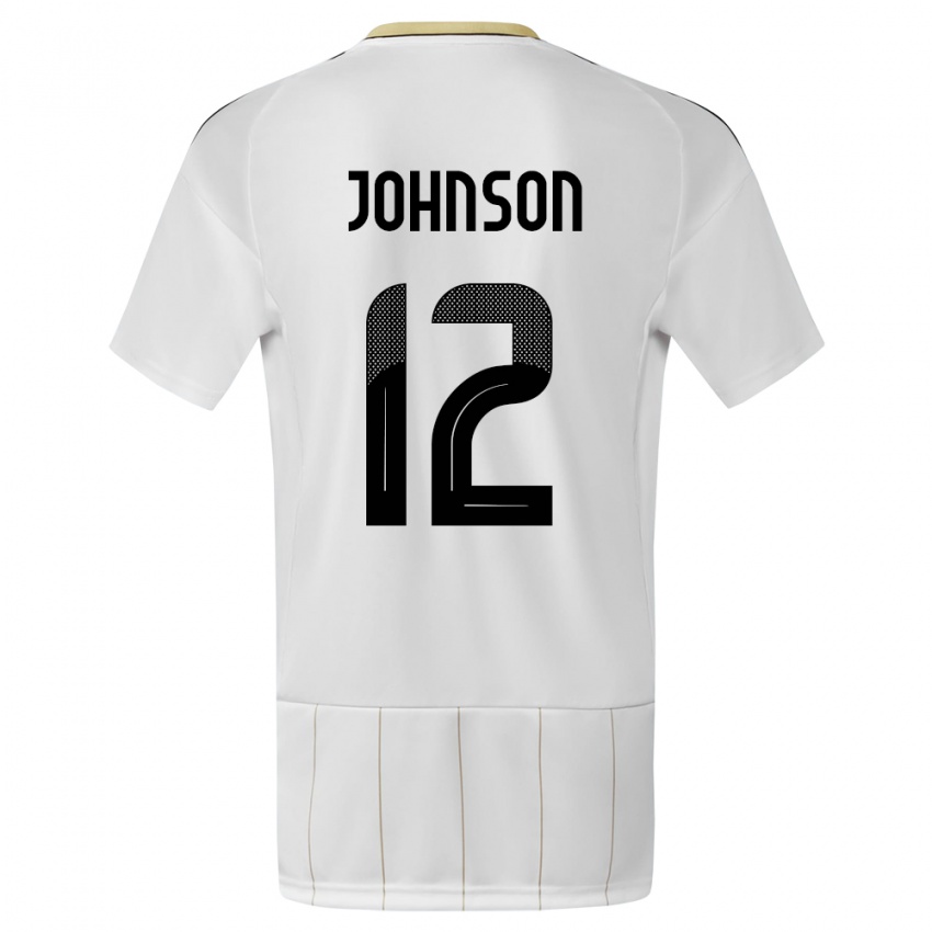 Hombre Camiseta Costa Rica Shawn Johnson #12 Blanco 2ª Equipación 24-26 La Camisa Chile