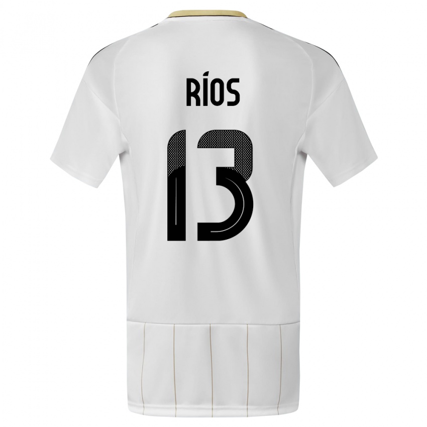 Hombre Camiseta Costa Rica Keral Rios #13 Blanco 2ª Equipación 24-26 La Camisa Chile