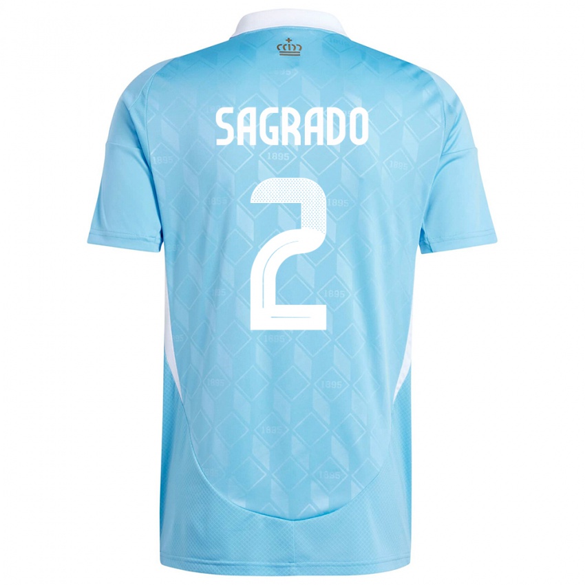 Hombre Camiseta Bélgica Richie Sagrado #2 Azul 2ª Equipación 24-26 La Camisa Chile
