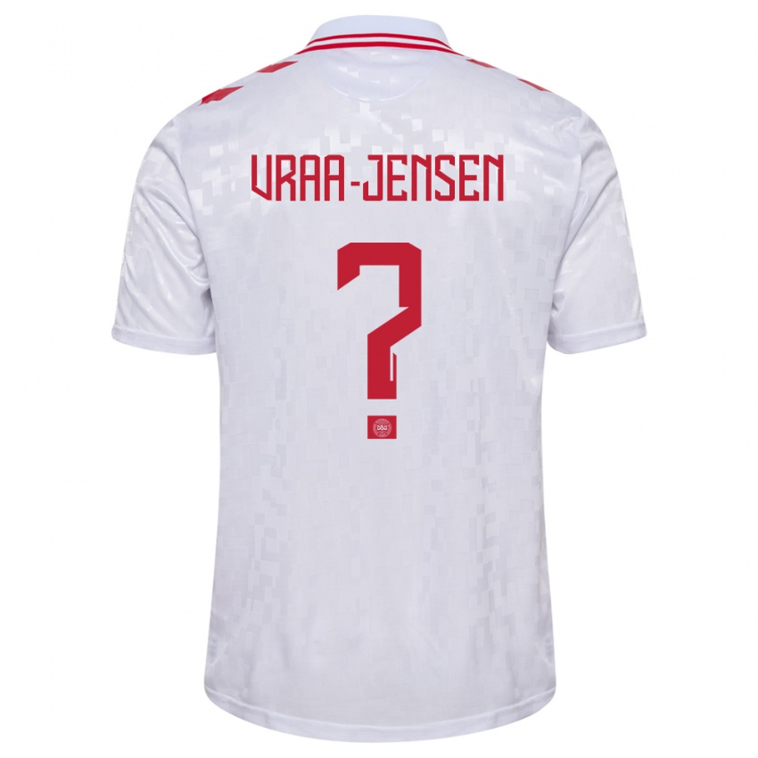 Hombre Camiseta Dinamarca Ludwig Vraa-Jensen #0 Blanco 2ª Equipación 24-26 La Camisa Chile