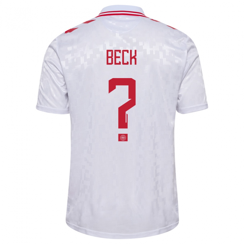 Hombre Camiseta Dinamarca Julius Beck #0 Blanco 2ª Equipación 24-26 La Camisa Chile