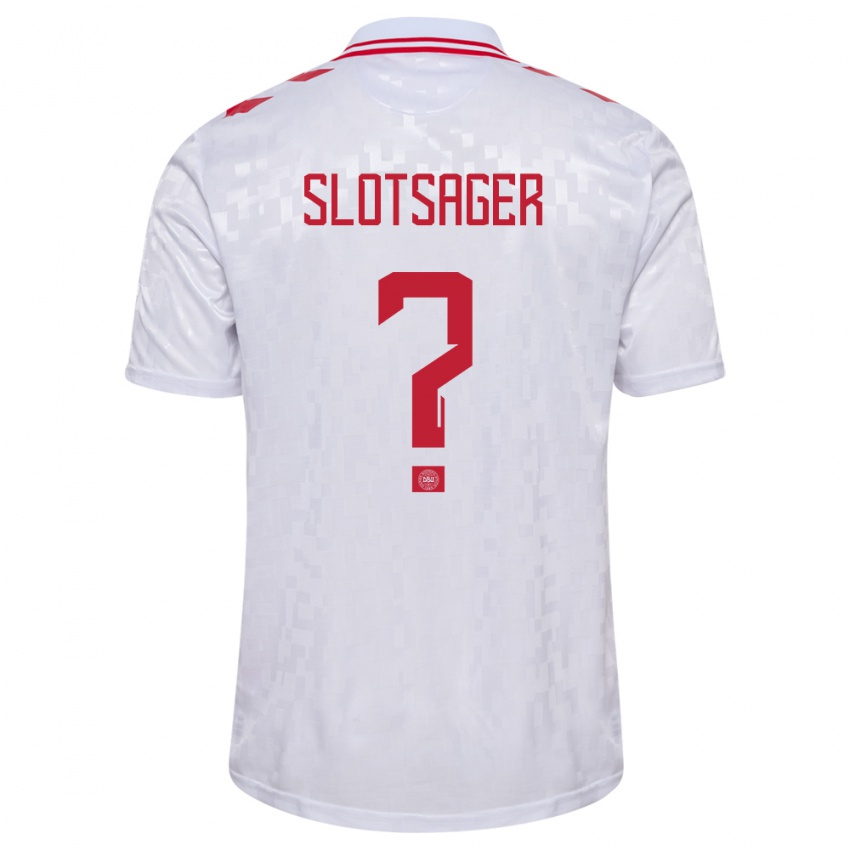 Hombre Camiseta Dinamarca Tobias Slotsager #0 Blanco 2ª Equipación 24-26 La Camisa Chile