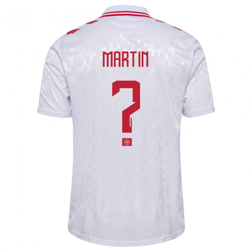 Hombre Camiseta Dinamarca Lucas Martin #0 Blanco 2ª Equipación 24-26 La Camisa Chile