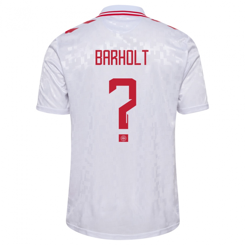 Hombre Camiseta Dinamarca Noah Barholt #0 Blanco 2ª Equipación 24-26 La Camisa Chile