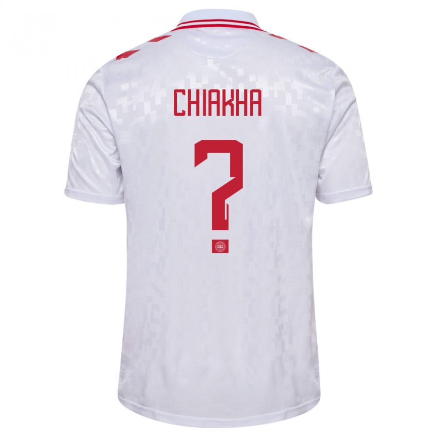 Hombre Camiseta Dinamarca Amin Chiakha #0 Blanco 2ª Equipación 24-26 La Camisa Chile