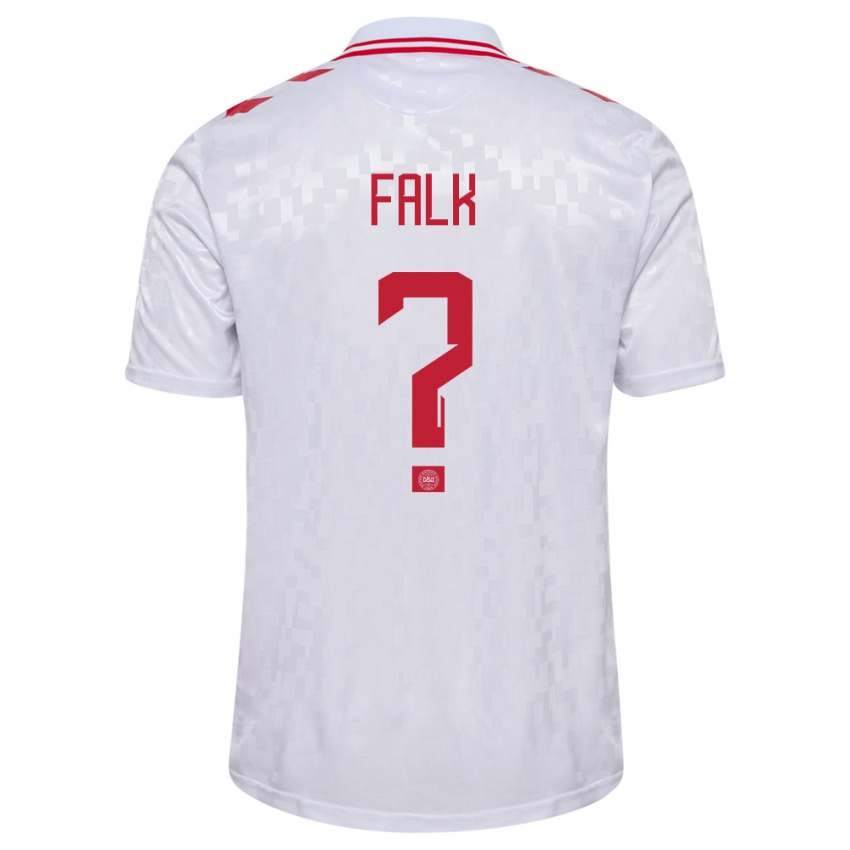 Hombre Camiseta Dinamarca Lukas Falk #0 Blanco 2ª Equipación 24-26 La Camisa Chile