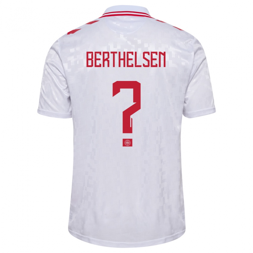 Hombre Camiseta Dinamarca Villum Berthelsen #0 Blanco 2ª Equipación 24-26 La Camisa Chile