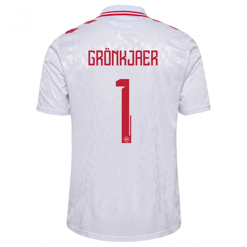 Hombre Camiseta Dinamarca Bertil Grönkjaer #1 Blanco 2ª Equipación 24-26 La Camisa Chile