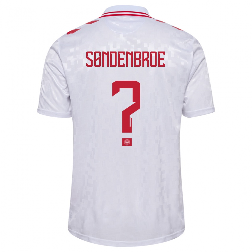 Hombre Camiseta Dinamarca Andreas Søndenbroe #0 Blanco 2ª Equipación 24-26 La Camisa Chile