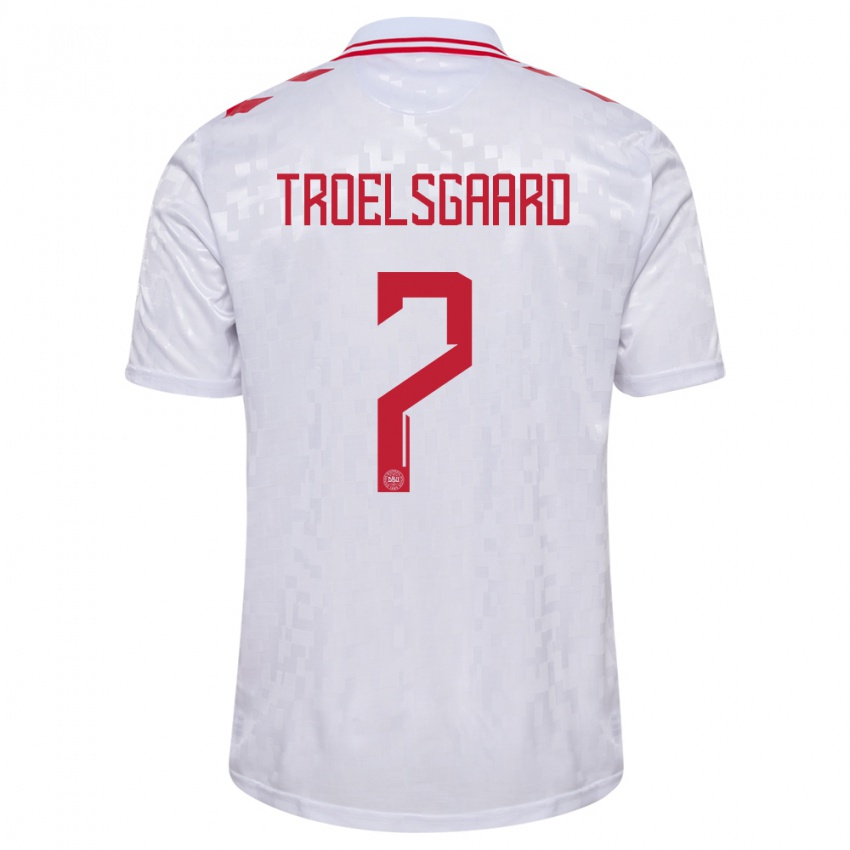 Hombre Camiseta Dinamarca Sanne Troelsgaard #7 Blanco 2ª Equipación 24-26 La Camisa Chile