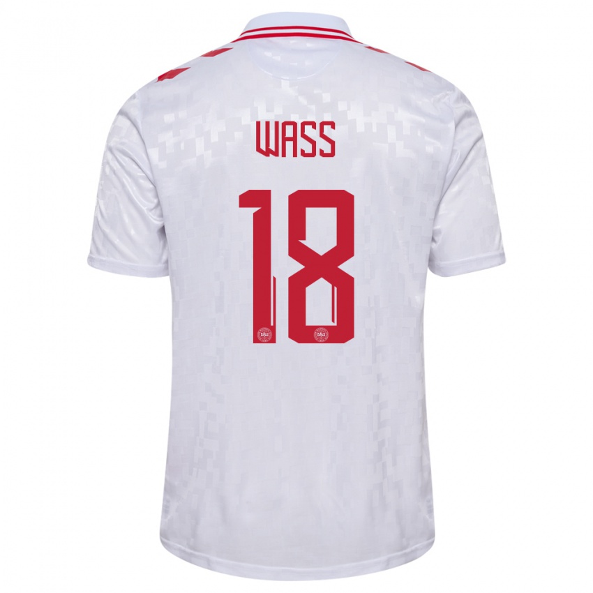 Hombre Camiseta Dinamarca Daniel Wass #18 Blanco 2ª Equipación 24-26 La Camisa Chile