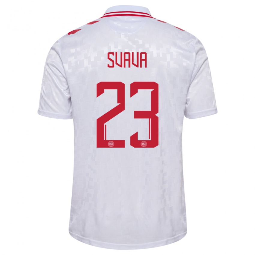 Hombre Camiseta Dinamarca Sofie Svava #23 Blanco 2ª Equipación 24-26 La Camisa Chile