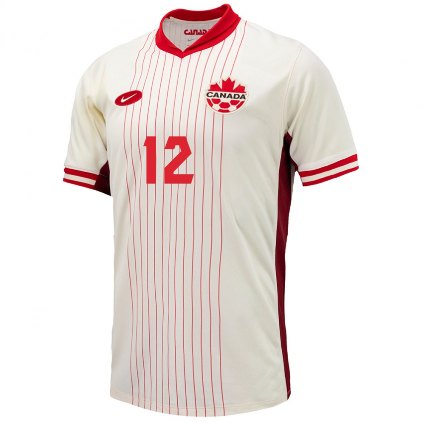 Hombre Camiseta Canadá Ike Ugbo #12 Blanco 2ª Equipación 24-26 La Camisa Chile