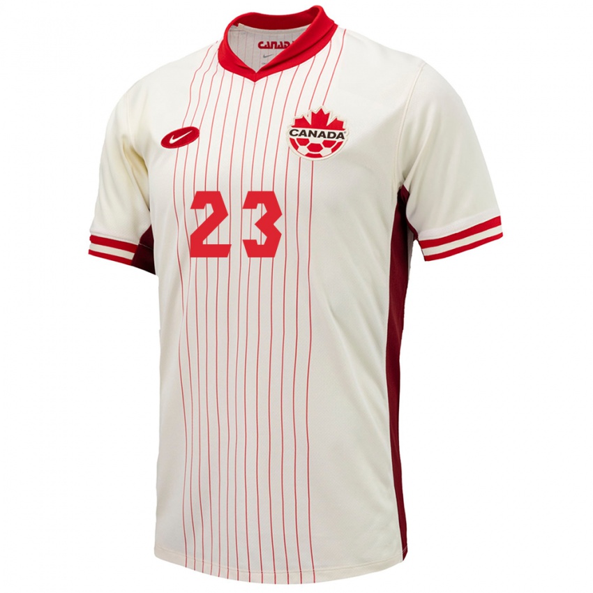 Hombre Camiseta Canadá Bianca St Georges #23 Blanco 2ª Equipación 24-26 La Camisa Chile