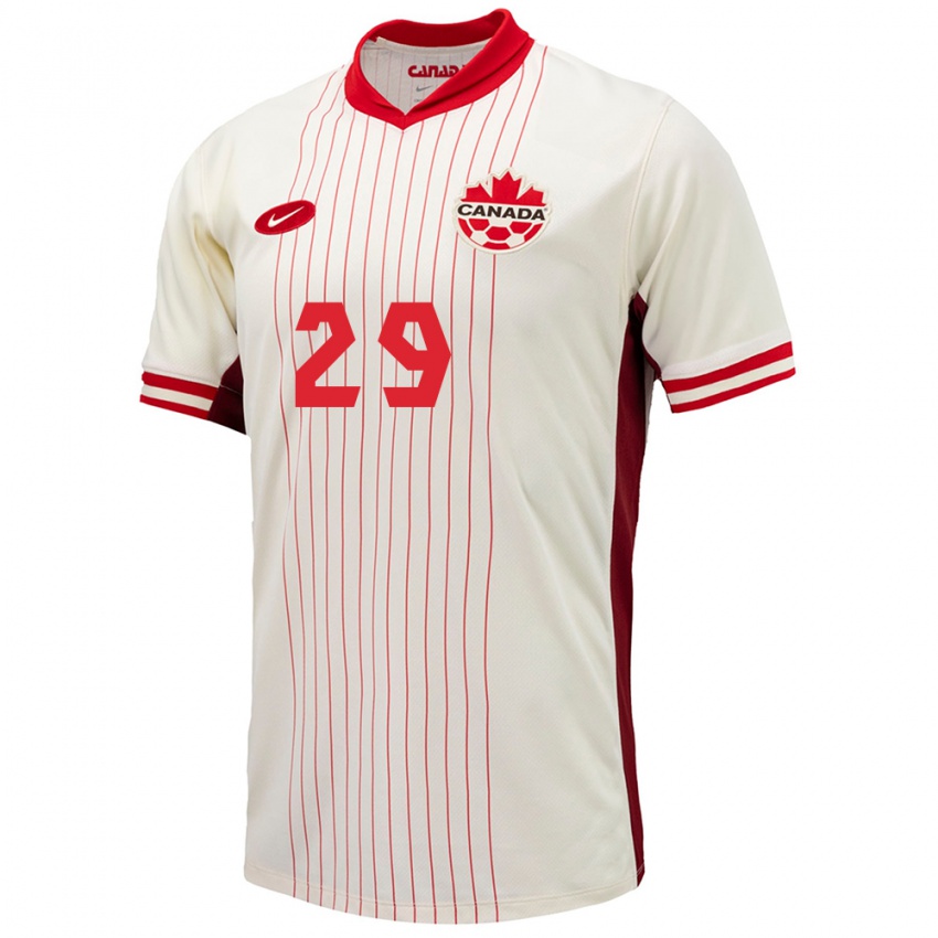 Hombre Camiseta Canadá Clarissa Larisey #29 Blanco 2ª Equipación 24-26 La Camisa Chile