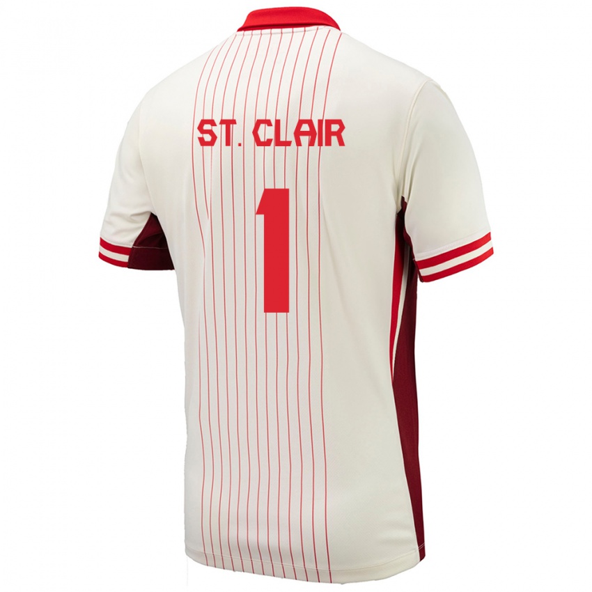 Hombre Camiseta Canadá Dayne St Clair #1 Blanco 2ª Equipación 24-26 La Camisa Chile