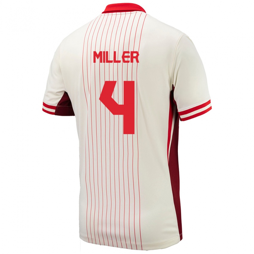 Hombre Camiseta Canadá Kamal Miller #4 Blanco 2ª Equipación 24-26 La Camisa Chile