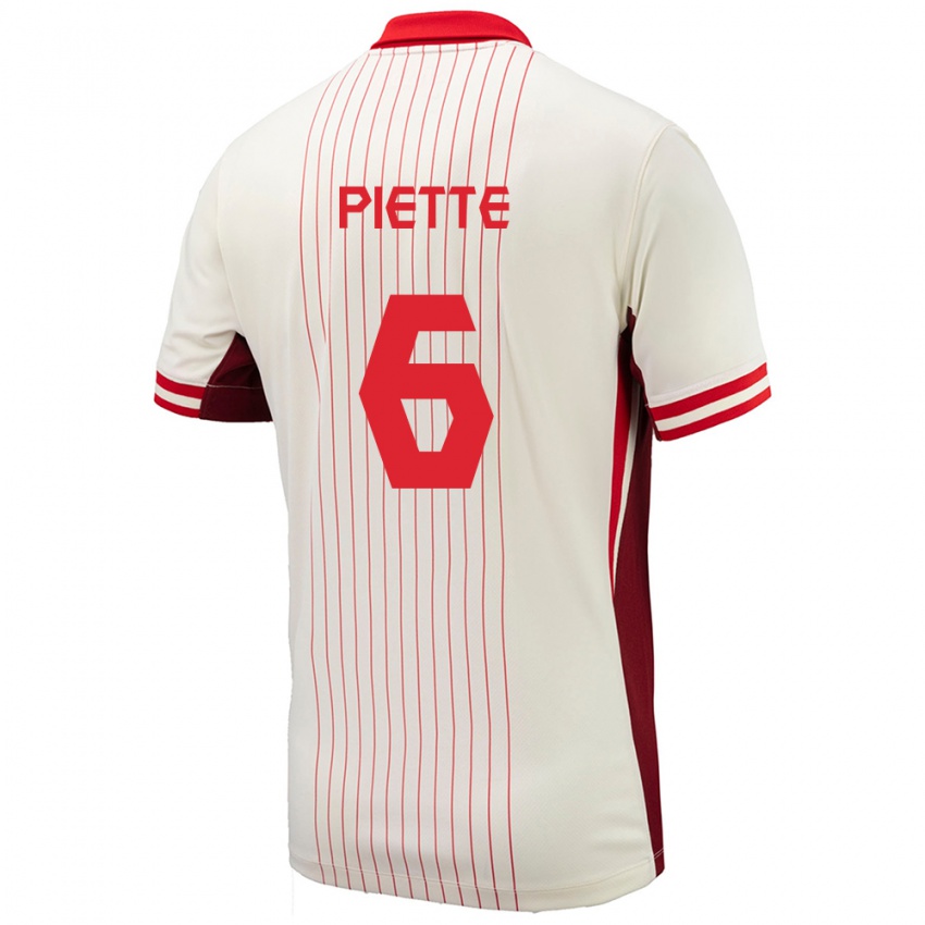 Hombre Camiseta Canadá Samuel Piette #6 Blanco 2ª Equipación 24-26 La Camisa Chile