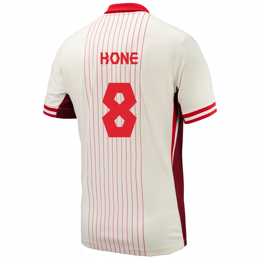 Hombre Camiseta Canadá Ismael Kone #8 Blanco 2ª Equipación 24-26 La Camisa Chile