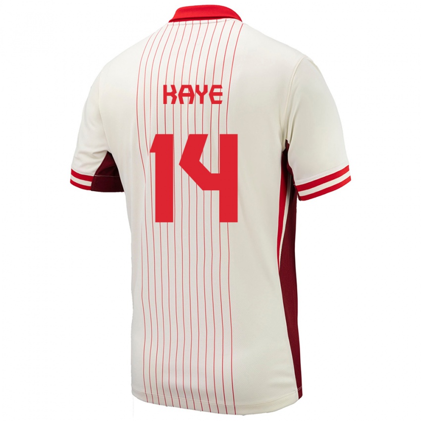 Hombre Camiseta Canadá Mark Anthony Kaye #14 Blanco 2ª Equipación 24-26 La Camisa Chile