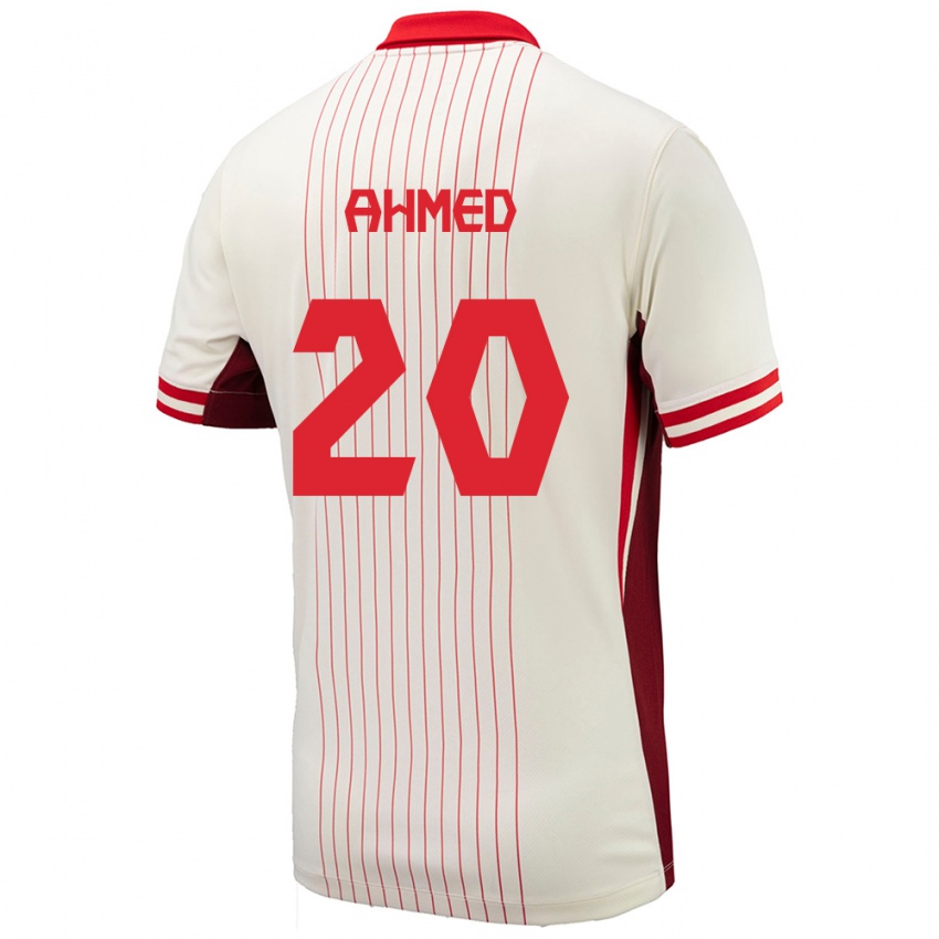 Hombre Camiseta Canadá Ali Ahmed #20 Blanco 2ª Equipación 24-26 La Camisa Chile