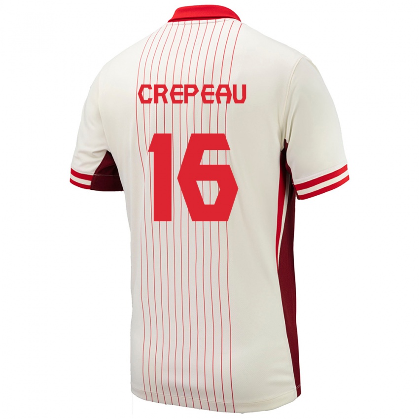 Hombre Camiseta Canadá Maxime Crepeau #16 Blanco 2ª Equipación 24-26 La Camisa Chile