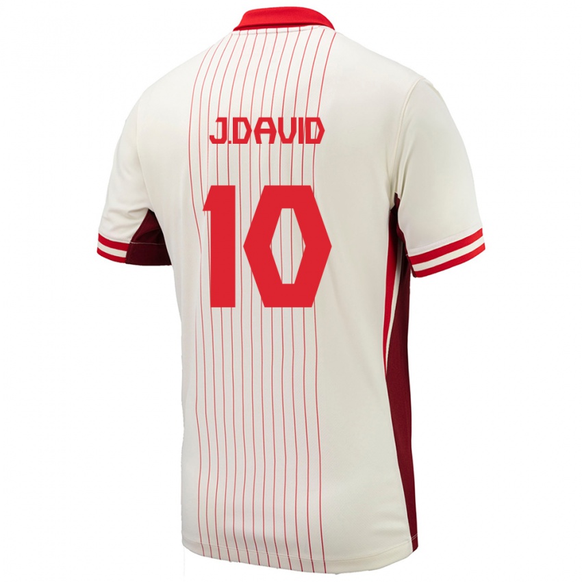 Hombre Camiseta Canadá Jonathan David #10 Blanco 2ª Equipación 24-26 La Camisa Chile