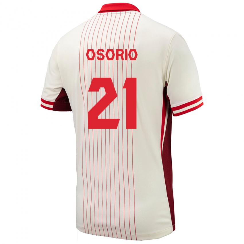 Hombre Camiseta Canadá Jonathan Osorio #21 Blanco 2ª Equipación 24-26 La Camisa Chile