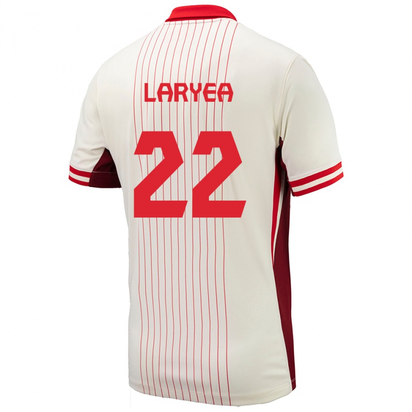 Hombre Camiseta Canadá Richie Laryea #22 Blanco 2ª Equipación 24-26 La Camisa Chile